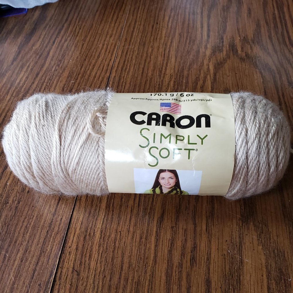 Caron Simply Soft Acrylic Yarn Bone 9703 6 oz 315 Yards Skein